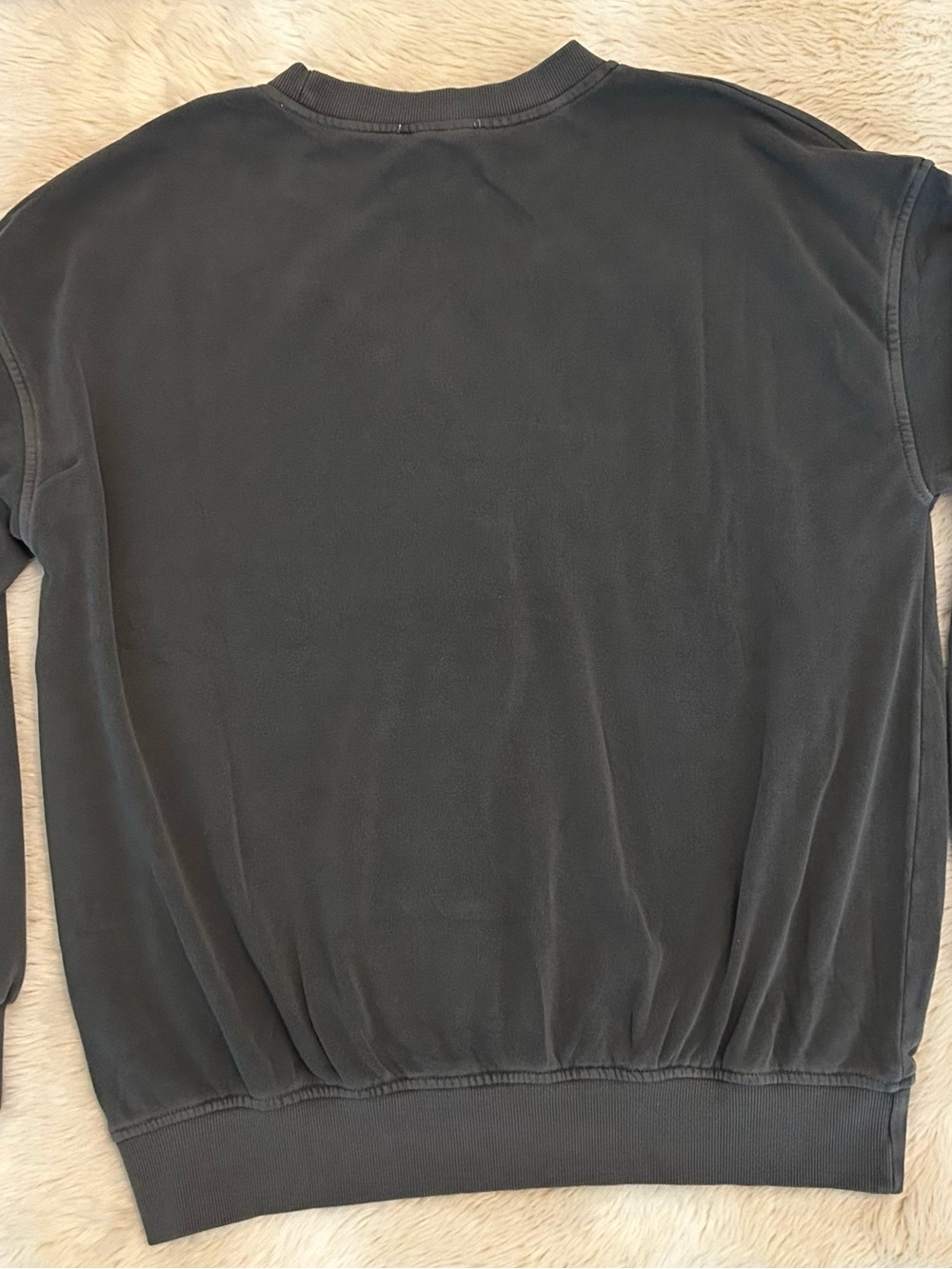 Zenana Ash Black Crewneck Sweatshirt - Picture 3 of 3